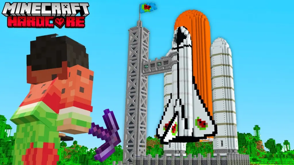 J’ai construit une FUSÉE sur Minecraft Hardcore