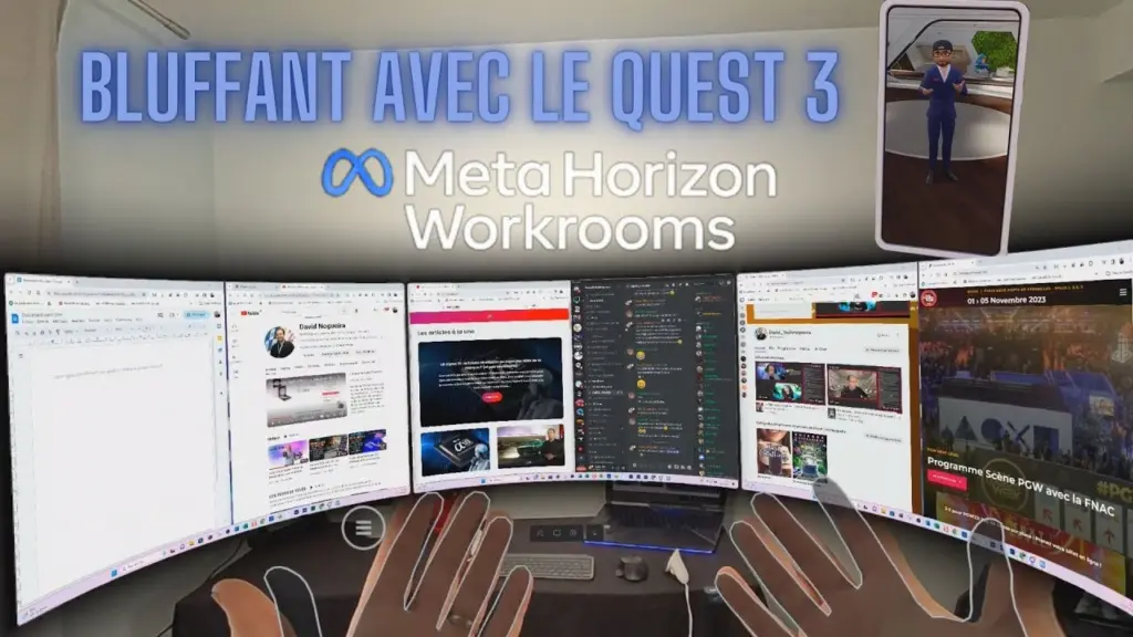 Le META Quest 3 rebooste l’intérêt d’HORIZON WORKROOMS et ses écrans géants !