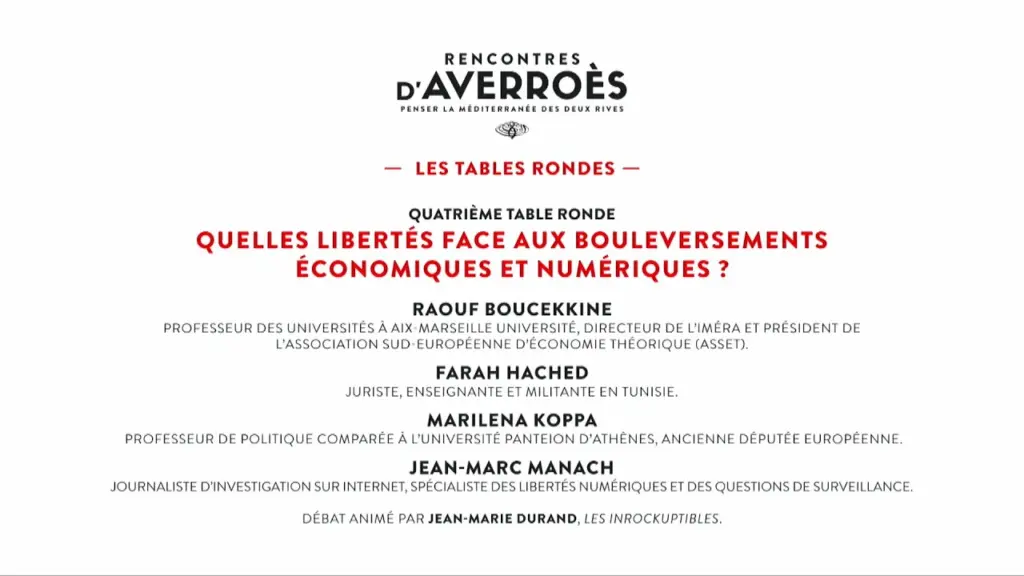 24e Rencontres d’Averroès – Quelles libertés face aux bouleversements économiques et numériques ?