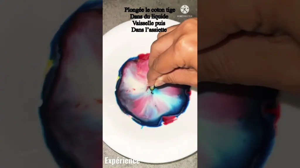 28K Expérience avec du lait colorants coton tige et liquide vaisselle