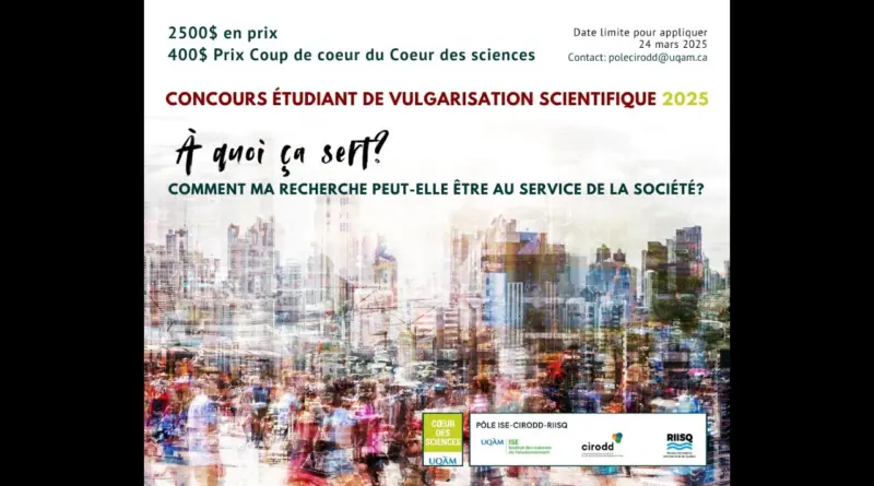 2e place Concours étudiant de vulgarisation scientifique du Pôle ISE-CIRODD-RIISQ 2025