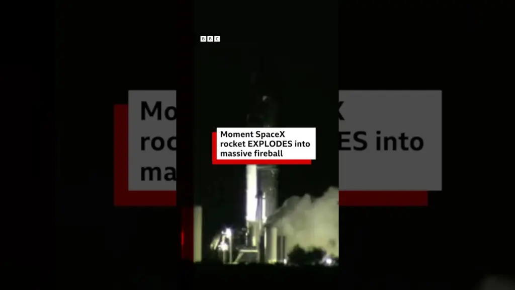 A SpaceX Starship rocket exploded while preparing for a flight test in Texas. #SpaceX #US #BBCNews