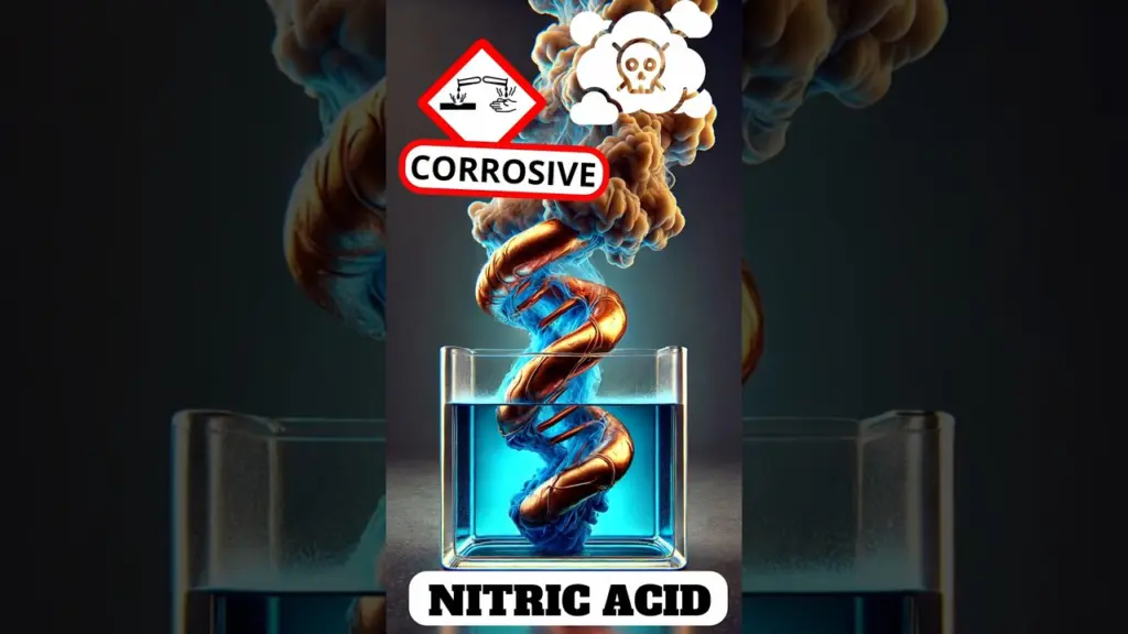 ACIDE NITRIQUE et CUIVRE corrosif, toxique, ronge, physique chimie, sécurité #chemistry #science
