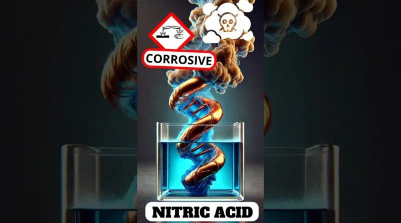 ACIDE NITRIQUE et CUIVRE corrosif, toxique, ronge, physique chimie, sécurité #chemistry #science