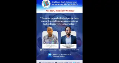ASJ-RDC Monthly Webinar du 18.10.2024: Technologies vertes innovantes contre le paludisme