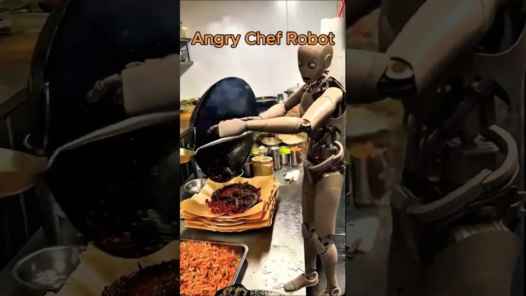 Angry Robot Chef Cooking? Entertainment video of #ai #robot