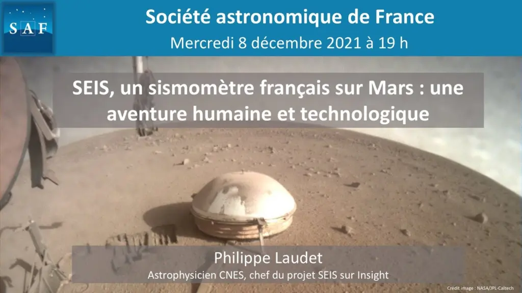 Conférence « SEIS, un sismomètre français sur Mars : une aventure humaine et technologique »