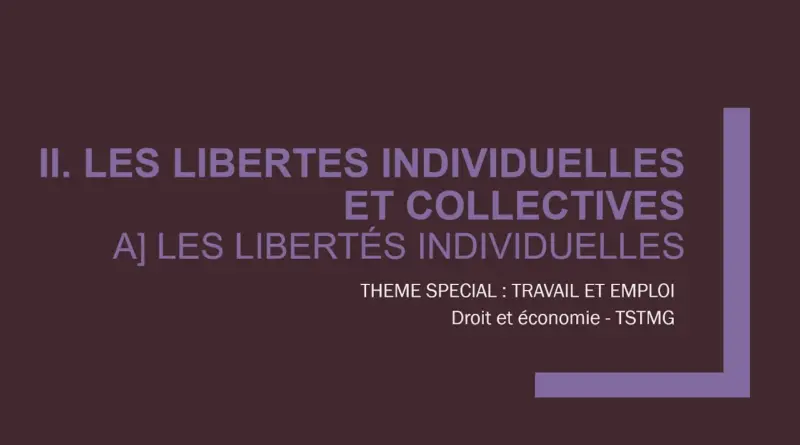 Droit – Term : Chapitre 7 – Les libertés individuelles et collectives des salariés