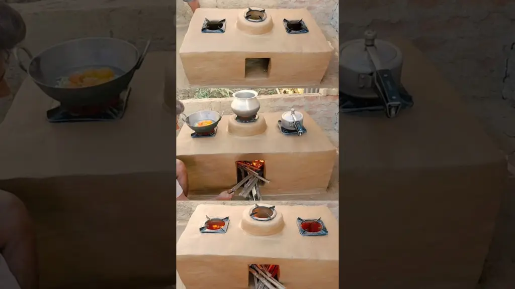 How to Build a Primitive Tech Multiple Wood Stove Using Clay and Bricks | Eco-Friendly Design 🌱🔥