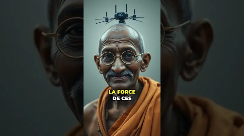 Imaginez Gandhi avec une antenne 10G ! 📱 #Gandhi #Technologie #Innovation #Histoire