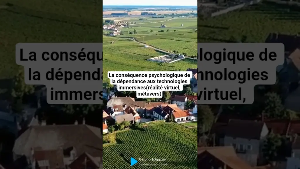La conséquence psychologique de la dépendance aux technologies immersives(réalité virtuel, métavers)