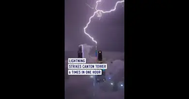 Lightning strikes China’s Canton Tower six times in one hour