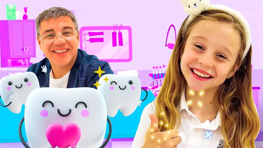 Nastya apprend à quel point il est important pour les enfants d’utiliser un appareil dentaire