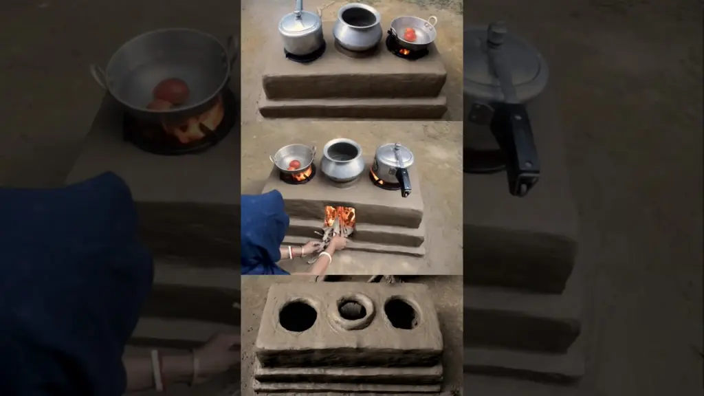 Primitive Tech: Eco-Friendly Multiple Wood Stove Build with Clay, Bricks & Paint Bucket 🌍🔥#viral