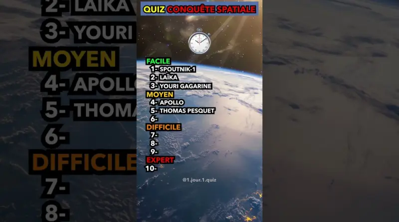 Quiz conquête spatiale  #quiz #culture #science #espace #astronomie