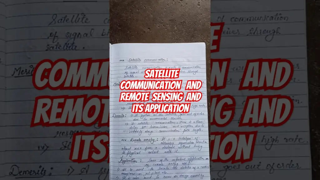Satellite communication and remote sensing and its application
