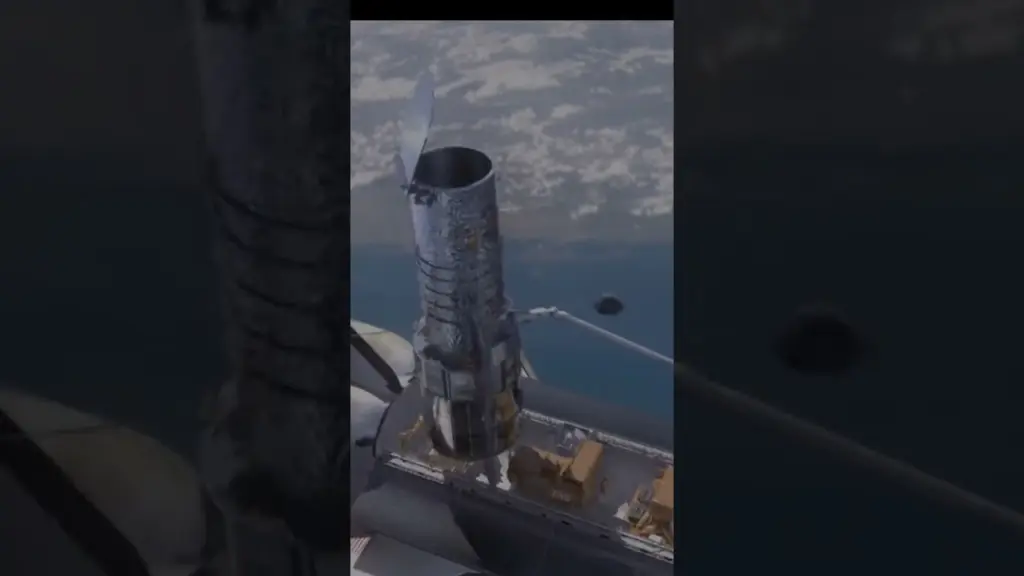 Space Shuttle Atlantis releases the Hubble Space Telescope after Servicing Mission 4