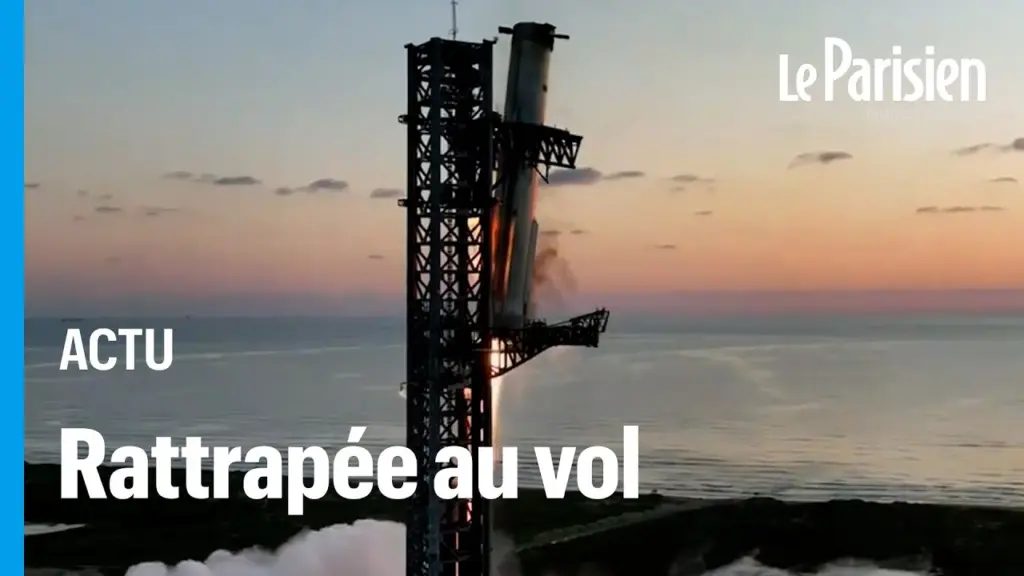 SpaceX rattrape le premier étage de sa fusée Starship dans des bras mécaniques