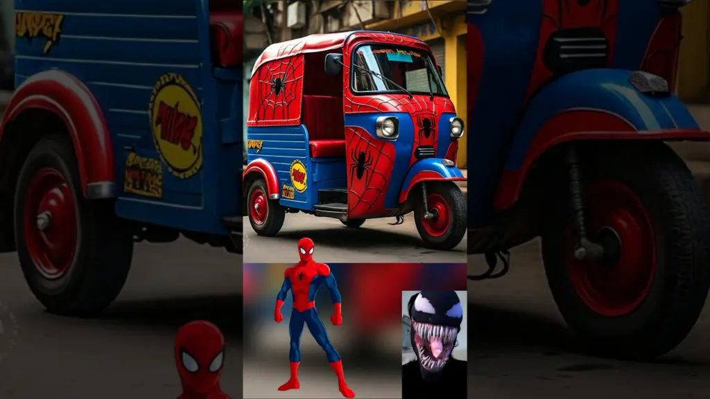 Superheros but Indian auto rickshaw #avengers #marvel #spiderman #shorts