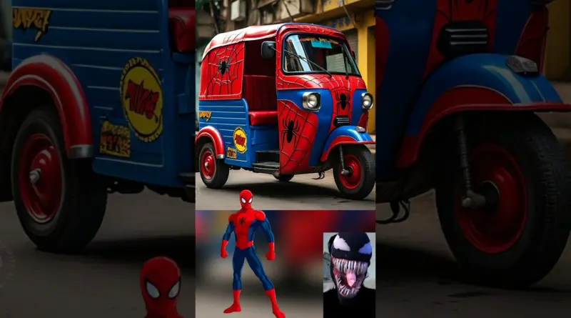 Superheros but Indian auto rickshaw #avengers #marvel #spiderman #shorts
