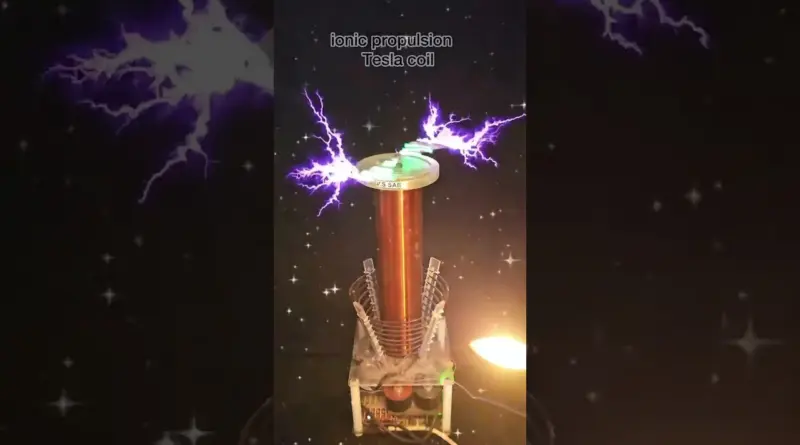 Tesla coil with self thrust propulsion # Tesla#wireless electricity#shorts