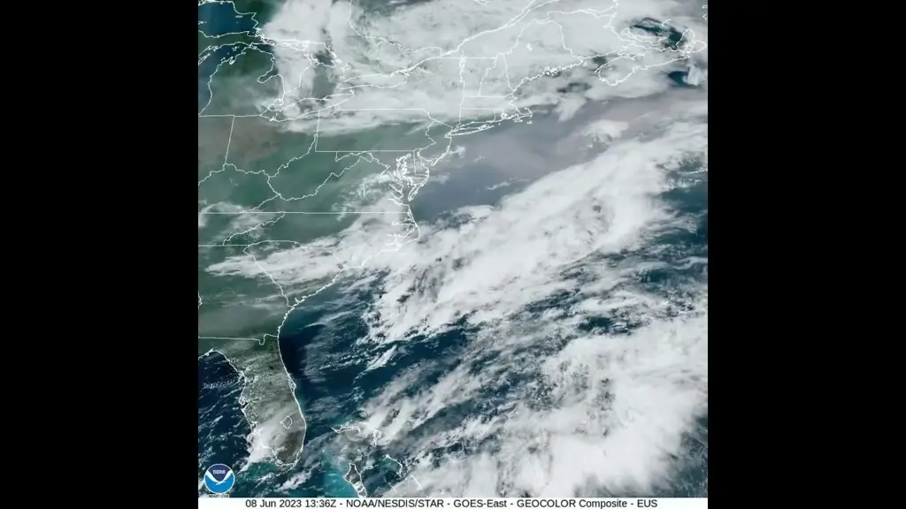 US East Coast Weather Satellite Images from NOAA 6/8/2023 | #shorts