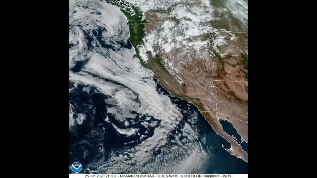 US West Coast Weather Satellite Imagery on June 25, 2023 | #shorts