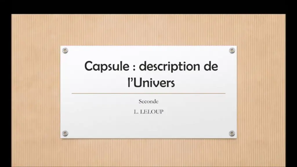 capsule seconde exploration de  univers