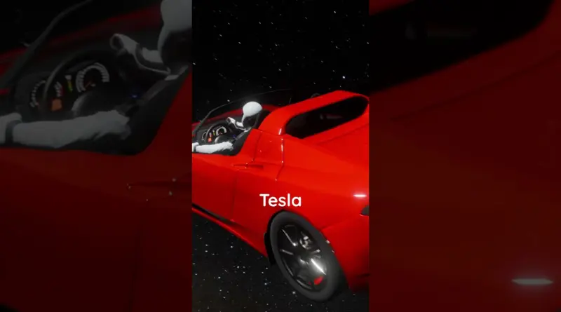 car launched into space       #tesla #spacex #space #science #astronaut #starman #shorts #3d #facts