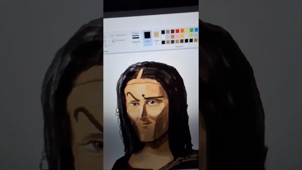 digital ART in Microsoft Paint: Monalisa #art #microsoftpaint #digitalart #anatomy #monalisa