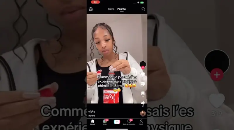 #experience #physique #chimie #coca #mentos #memes #fypage #tiktok #repost #reels #percer