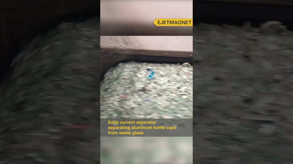separating aluminum bottle caps from waste glass with Eddy current separator #eddycurrentseparator