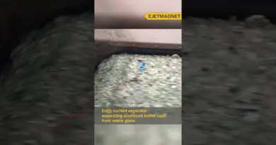 separating aluminum bottle caps from waste glass with Eddy current separator #eddycurrentseparator
