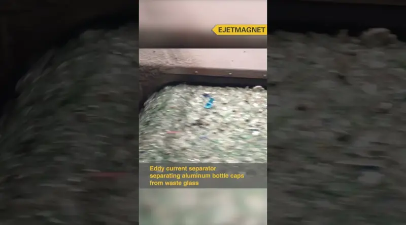separating aluminum bottle caps from waste glass with Eddy current separator #eddycurrentseparator